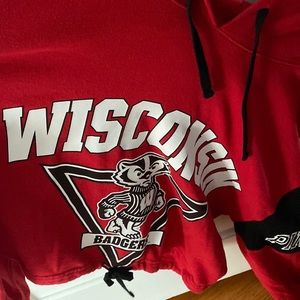 VS PINK Wisconsin badger crop hoodie
